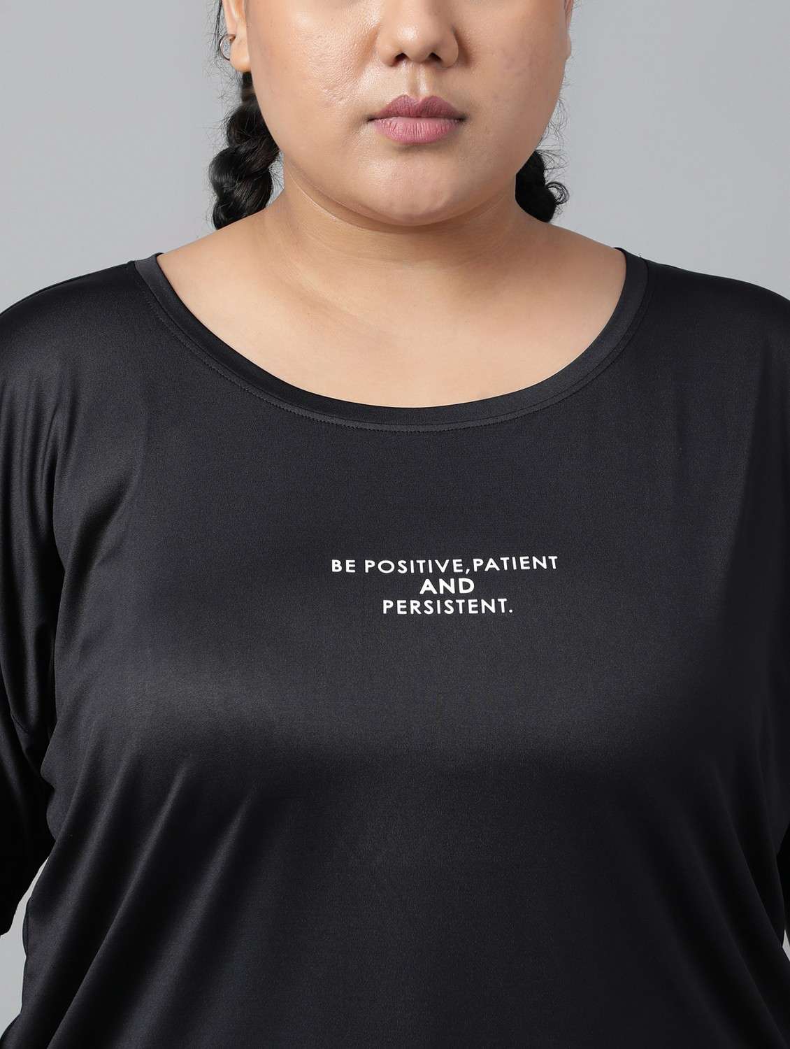 women black typographic round neck t-shirt - 21762508 -  Standard Image - 5