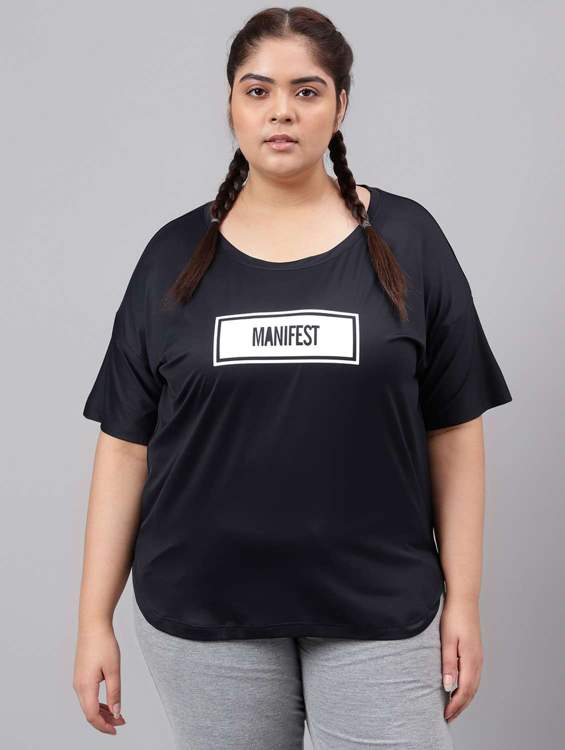 women plus size printed dri-fit sports t-shirt
