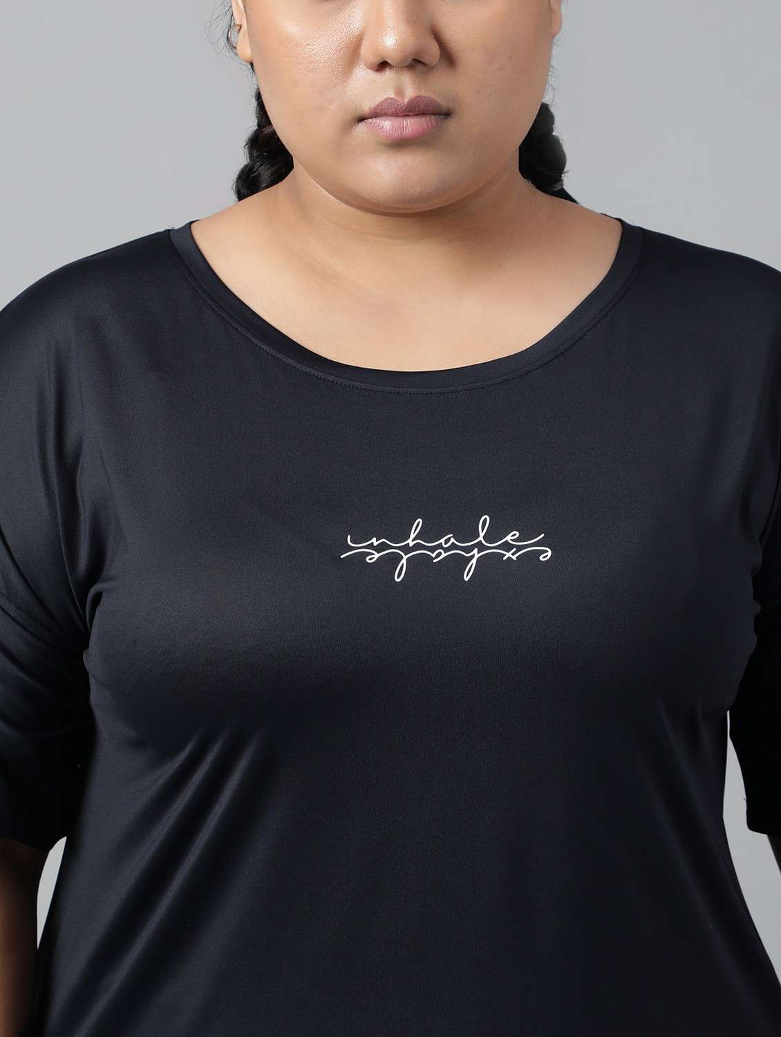 women black typographic round neck t-shirt - 21762519 - Standard Image - 5