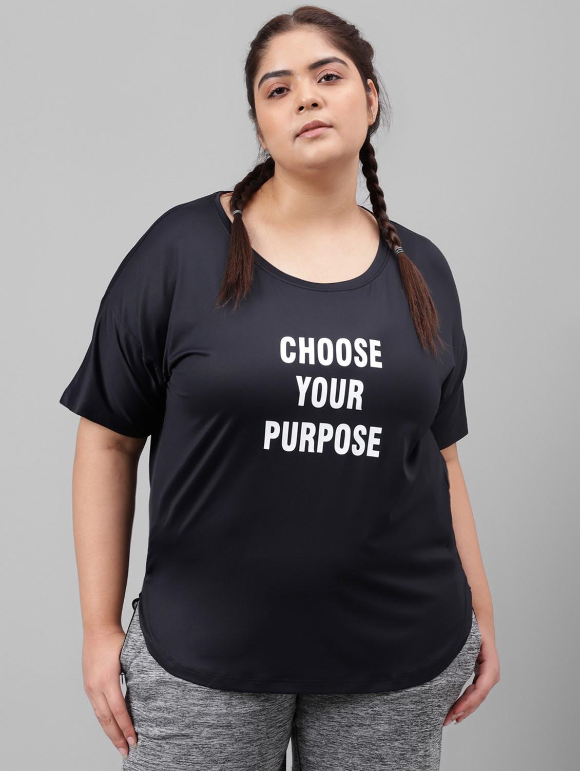 women plus size printed dri-fit sports t-shirt