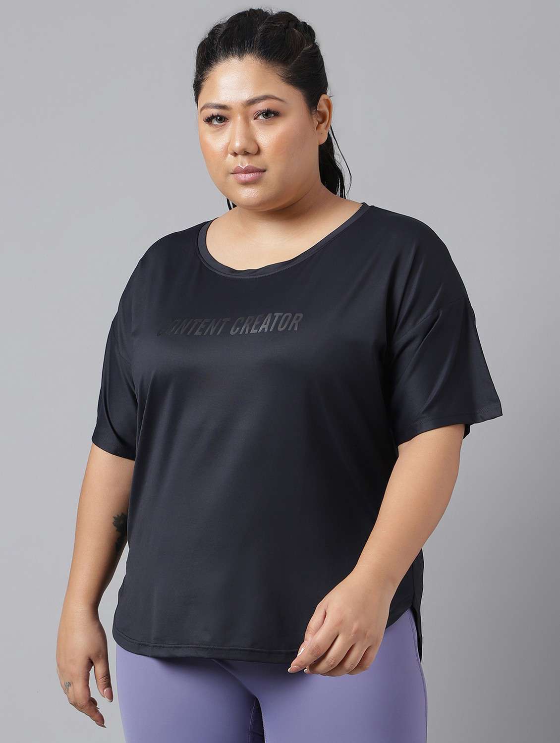 women plus size printed dri-fit sports t-shirt