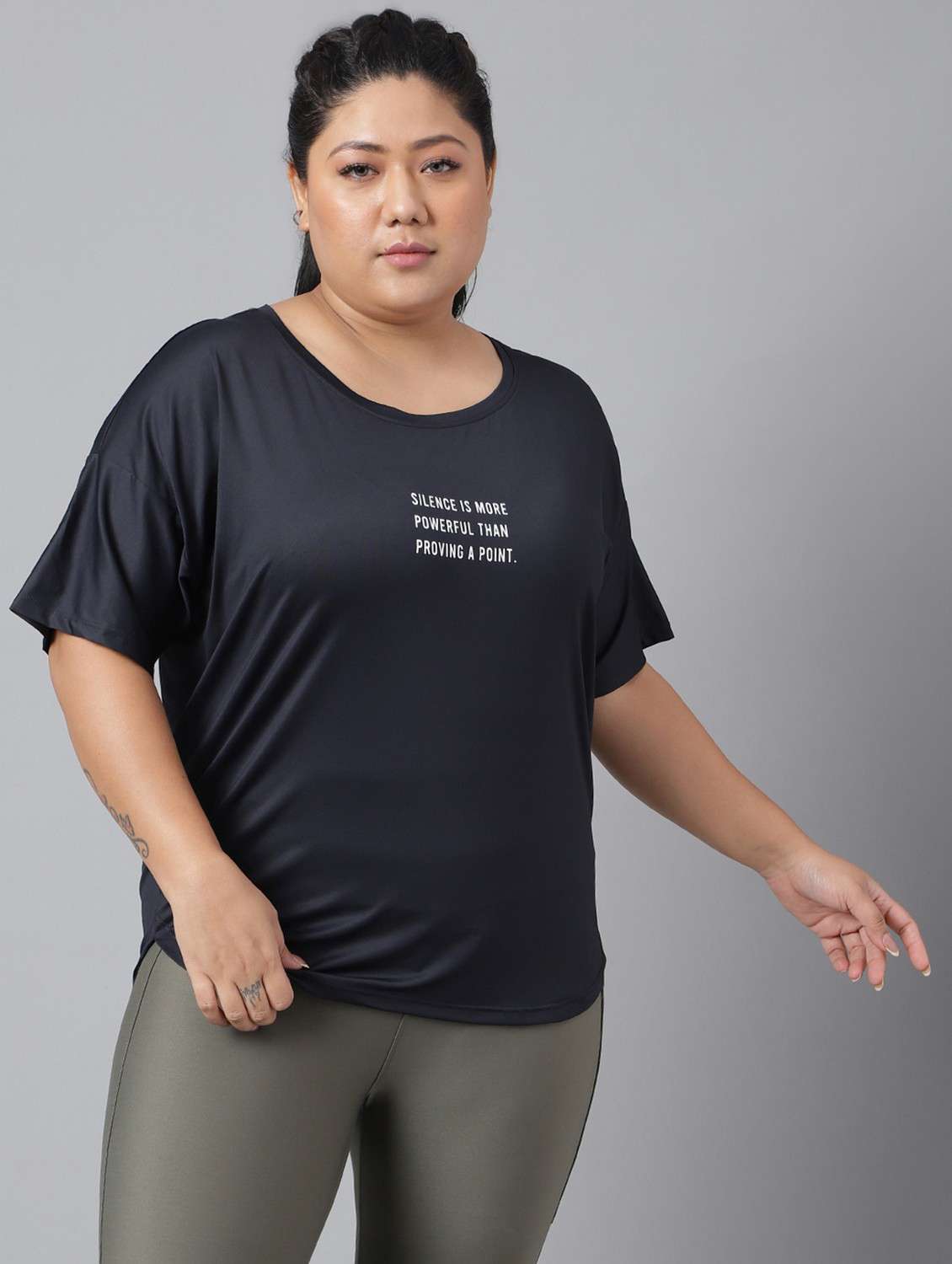 women plus size printed dri-fit sports t-shirt - 21762544 -  Zoom Image - 0