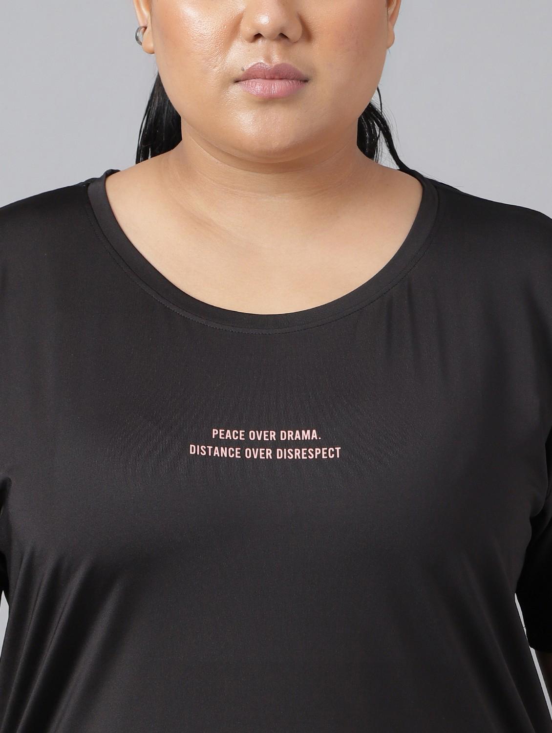 women black typographic round neck t-shirt - 21762561 - Standard Image - 5