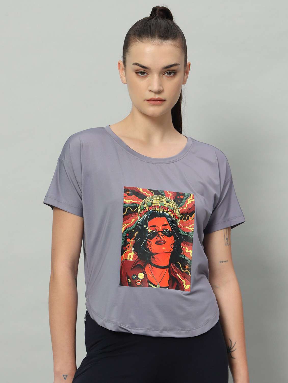 women printed dri-fit sports t-shirt