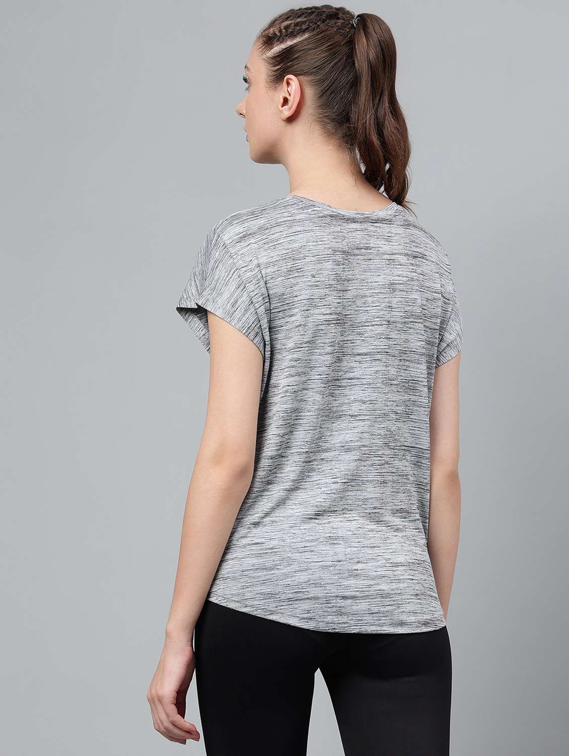 women grey typographic round neck t-shirt - 21762577 - Standard Image - 3