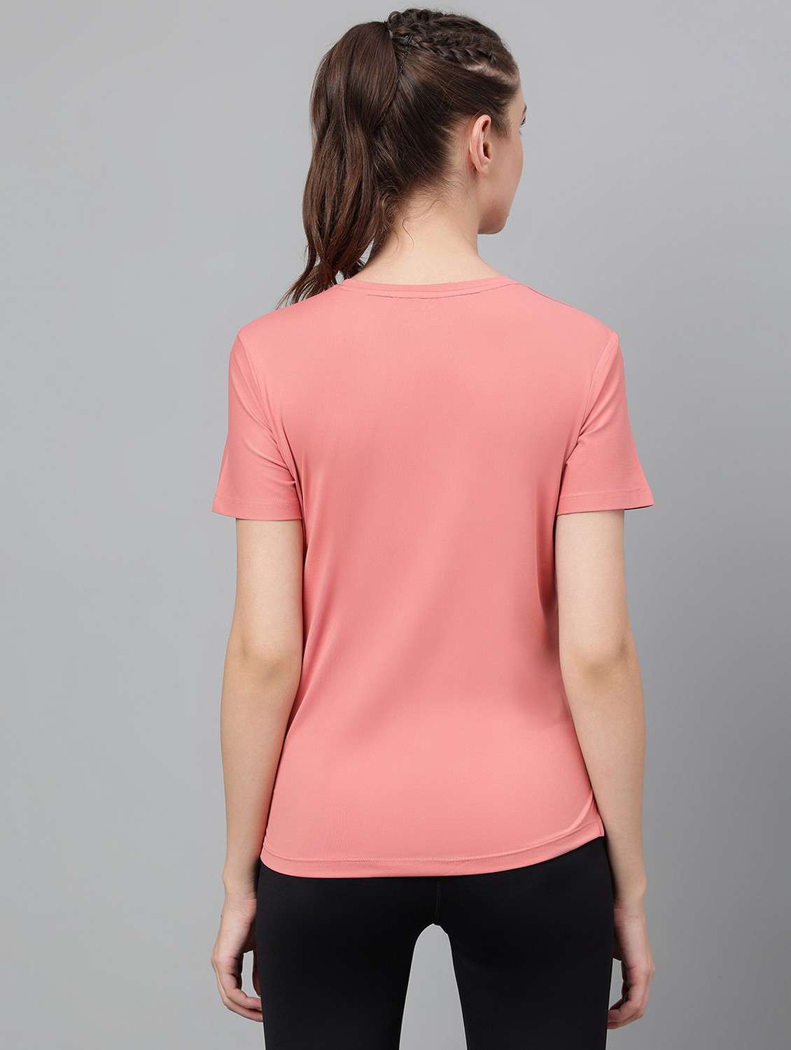 women pink typographic round neck t-shirt - 21762586 -  Standard Image - 3