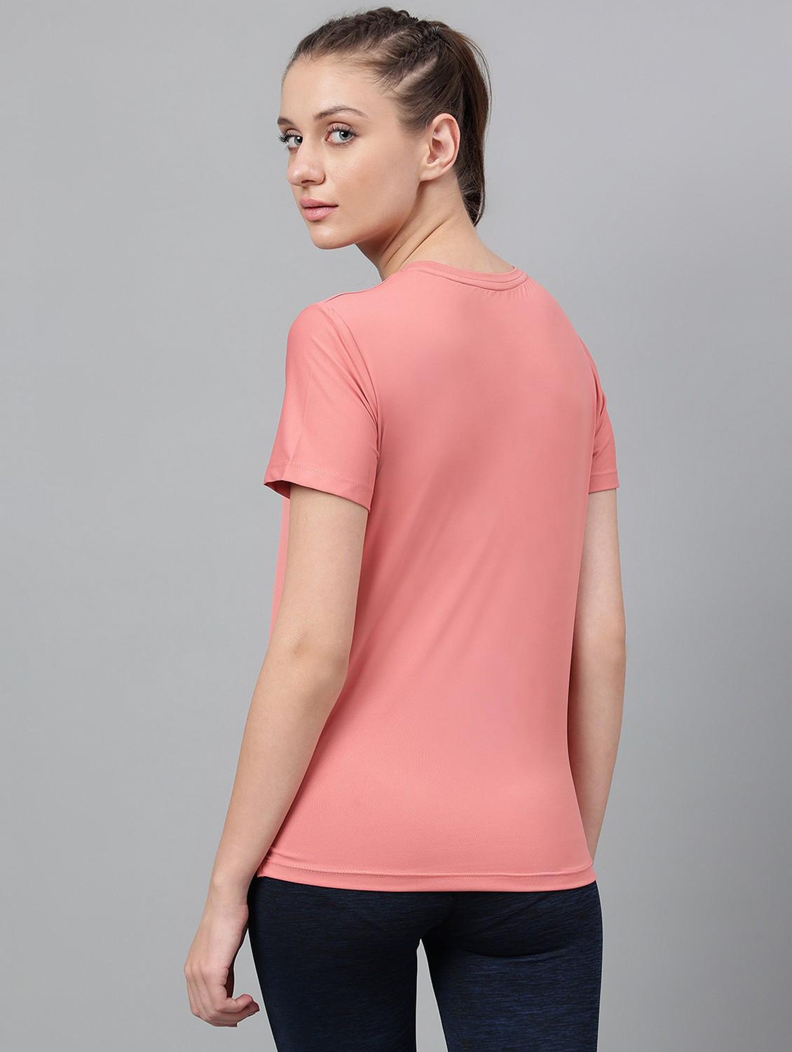 women pink typographic round neck t-shirt - 21762587 - Standard Image - 3