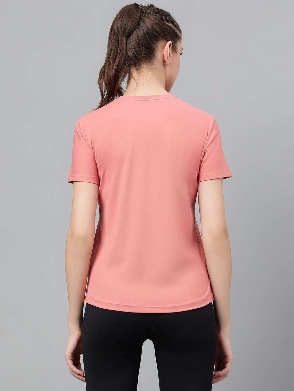 women pink typographic round neck t-shirt - 21762591 -  Standard Image - 3