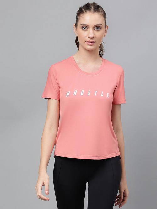 women printed dri-fit high low sports t-shirt - 21762595 - Standard Image - 0