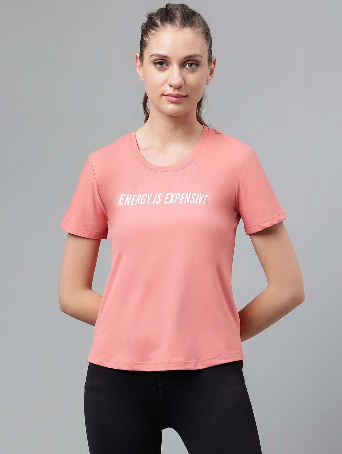 women printed dri-fit high low sports t-shirt - 21762597 -  Zoom Image - 0