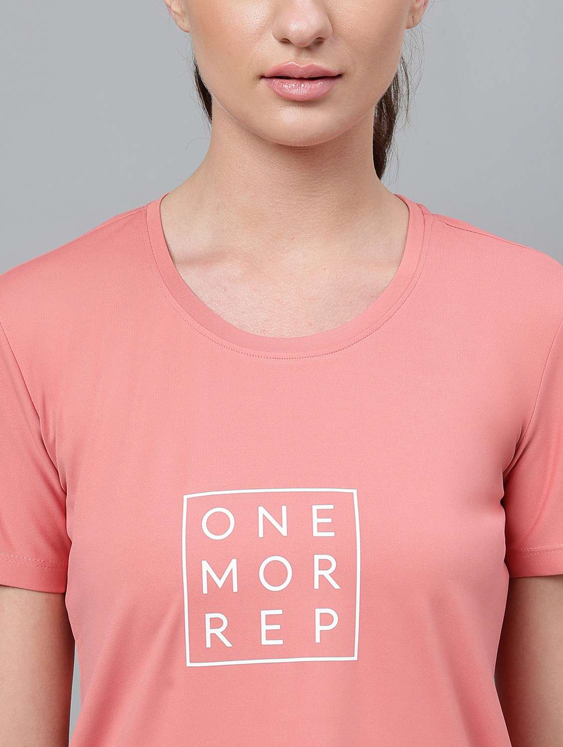 women pink typographic round neck t-shirt - 21762599 -  Standard Image - 5