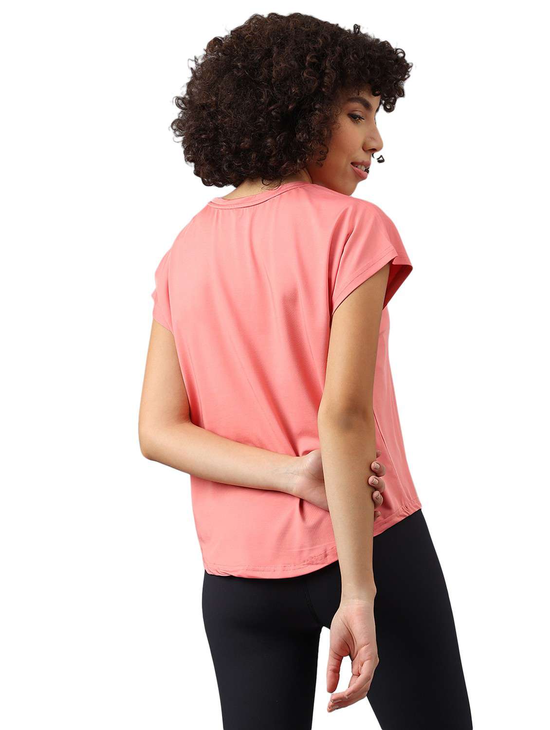 women pink typographic round neck t-shirt - 21762652 -  Standard Image - 3