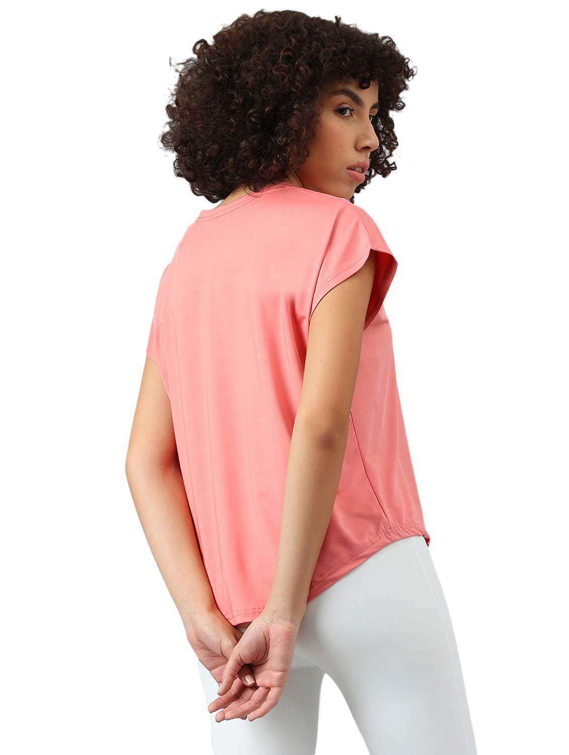 women pink typographic round neck t-shirt - 21762655 -  Standard Image - 3