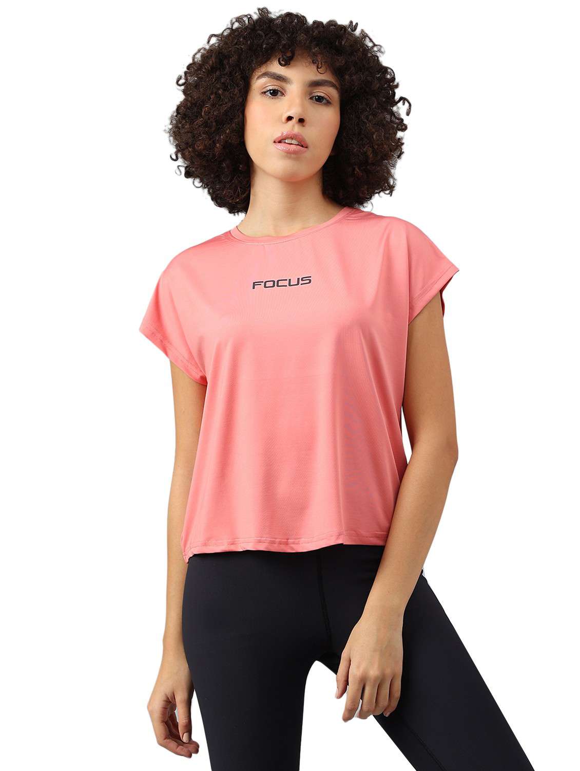 women pink typographic round neck t-shirt - 21762656 -  Zoom Image - 0