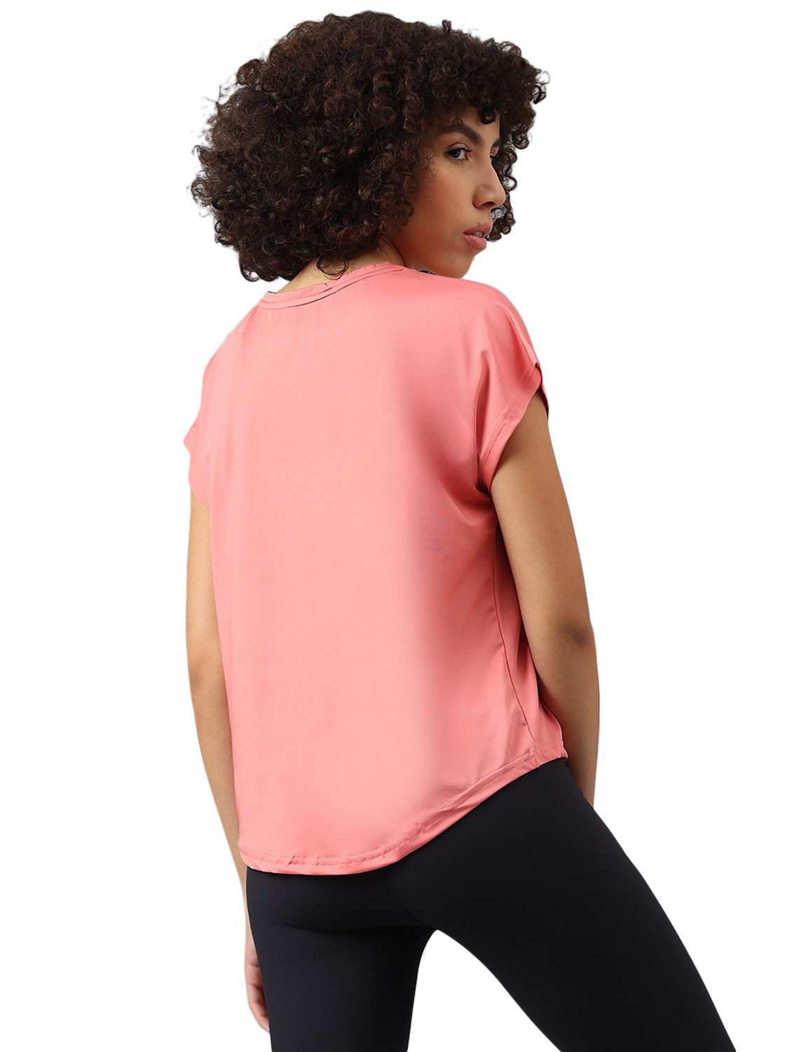 women pink typographic round neck t-shirt - 21762656 -  Standard Image - 3
