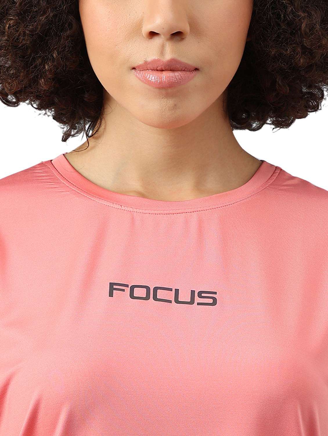 women pink typographic round neck t-shirt - 21762656 -  Standard Image - 5