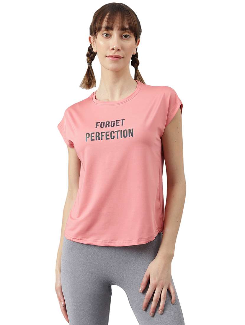 women printed round neck dri-fit sports t-shirt - 21762659 -  Zoom Image - 0