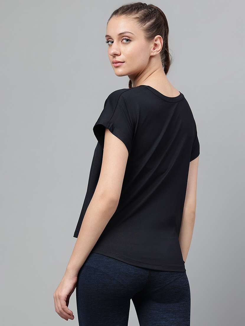 women round neck typographic printed sports t-shirt - 21762668 -  Standard Image - 3