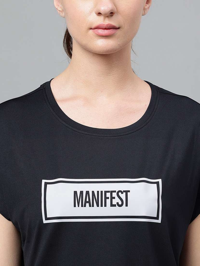 women round neck typographic printed sports t-shirt - 21762668 -  Standard Image - 5