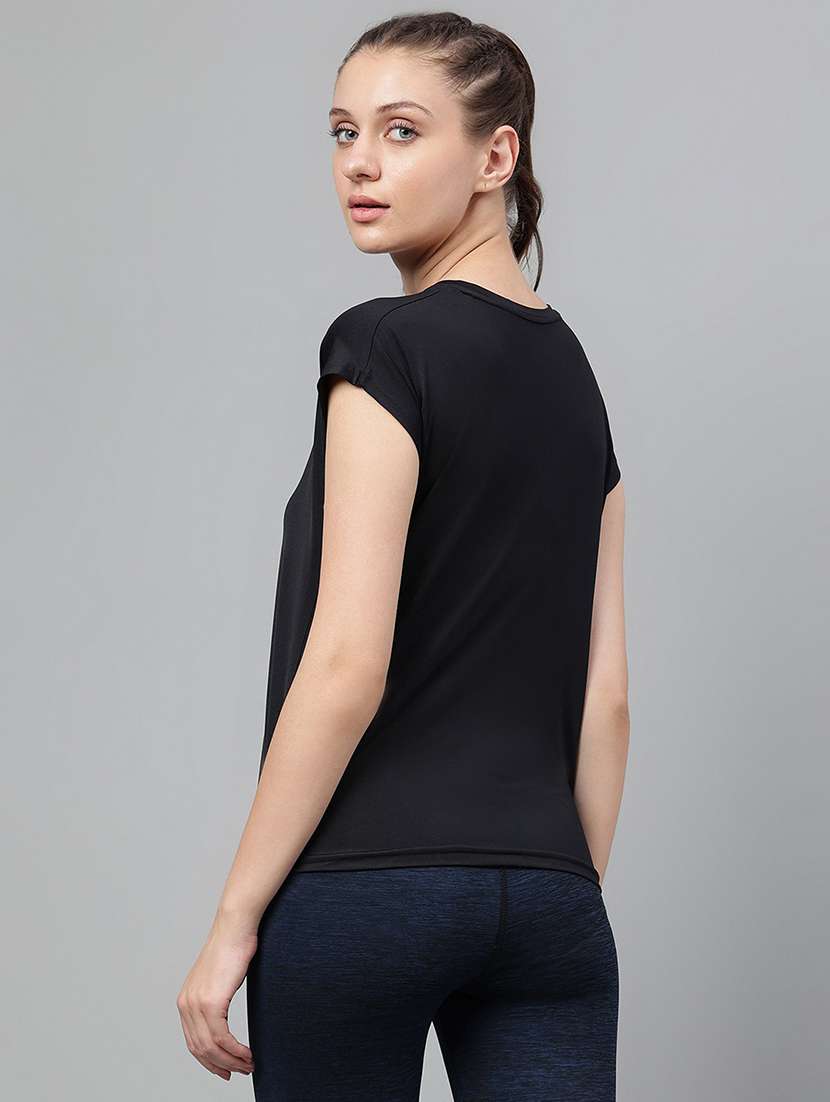 women printed round neck dri-fit sports t-shirt - 21762669 -  Standard Image - 3