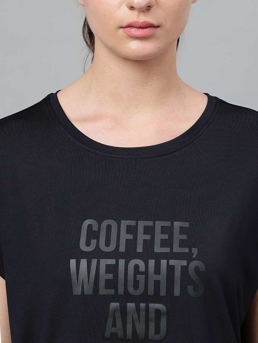 women printed round neck dri-fit sports t-shirt - 21762673 -  Standard Image - 5