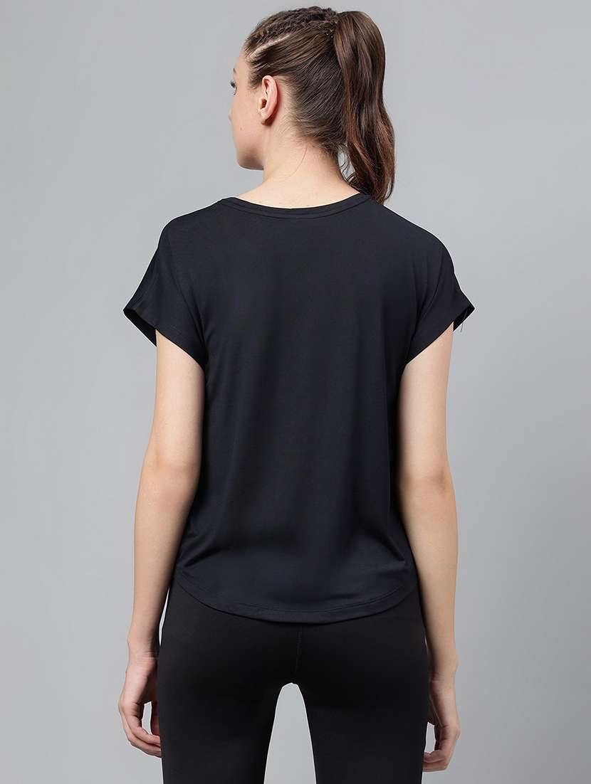 women printed round neck dri-fit sports t-shirt - 21762677 -  Standard Image - 3