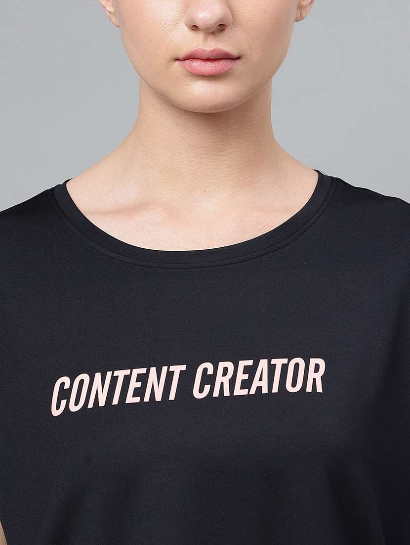 women printed round neck dri-fit sports t-shirt - 21762679 -  Standard Image - 5