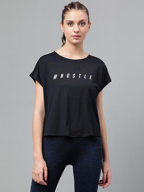 women printed round neck dri-fit sports t-shirt - 21762681 - Standard Image - 0