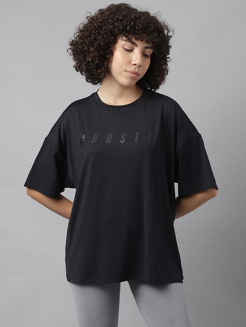 women round neck typographic print sports t-shirt - 21762685 - Standard Image - 0