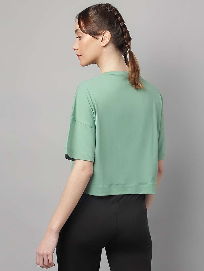 women printed dri-fit crop sports t-shirt - 21762695 -  Standard Image - 3