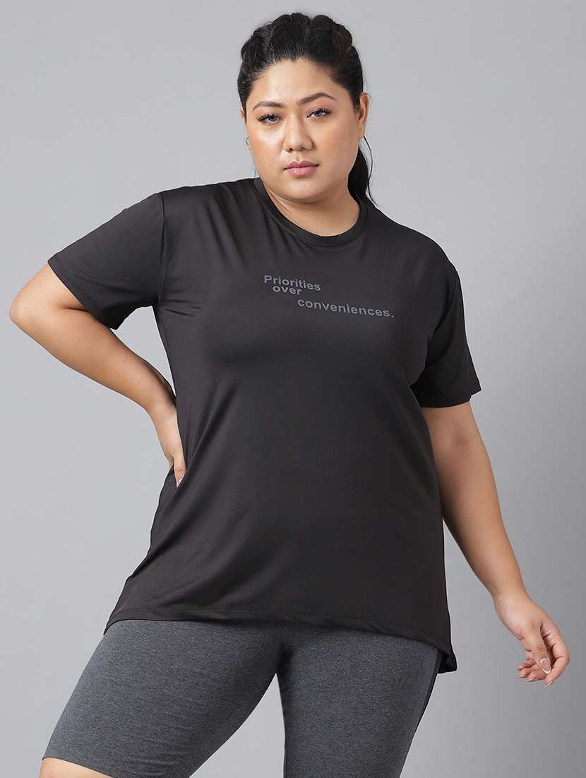 women plus size printed dri-fit sports t-shirt