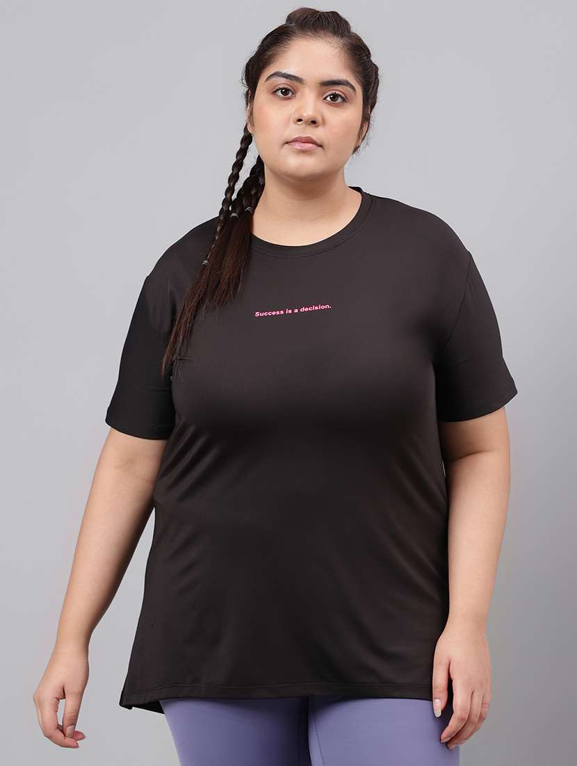 women plus size printed dri-fit sports t-shirt