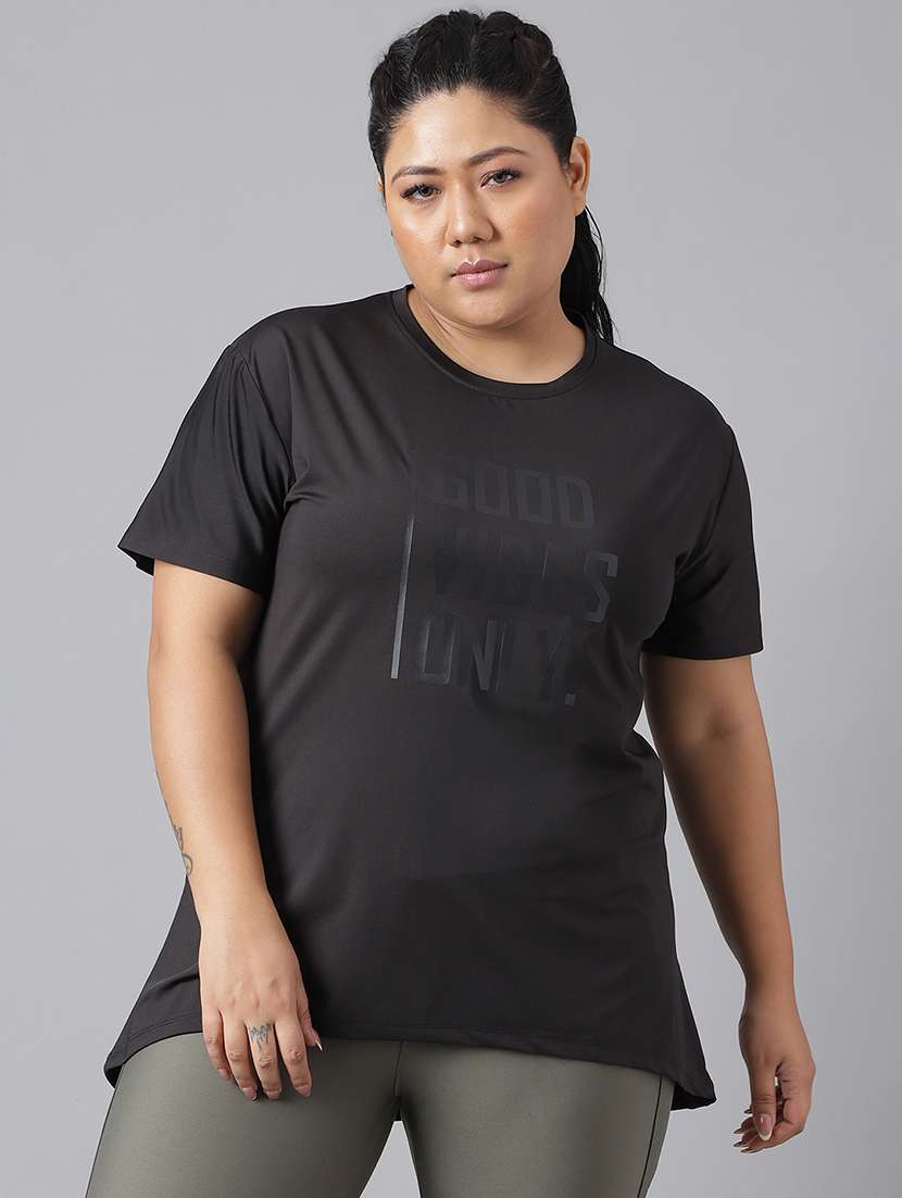 women plus size printed dri-fit sports t-shirt