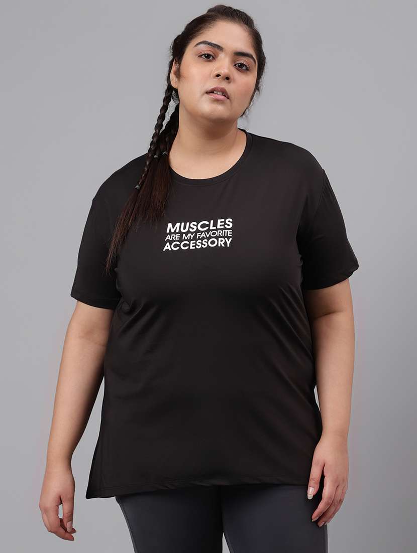 women plus size printed dri-fit sports t-shirt