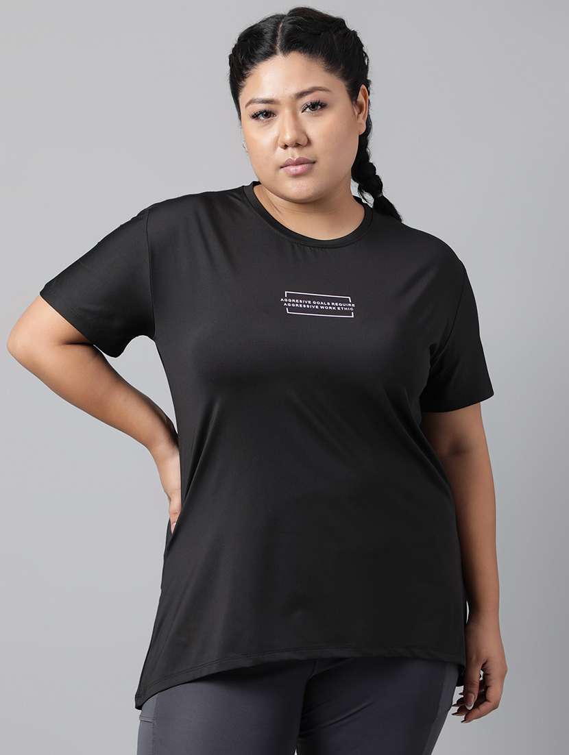 women plus size printed dri-fit sports t-shirt