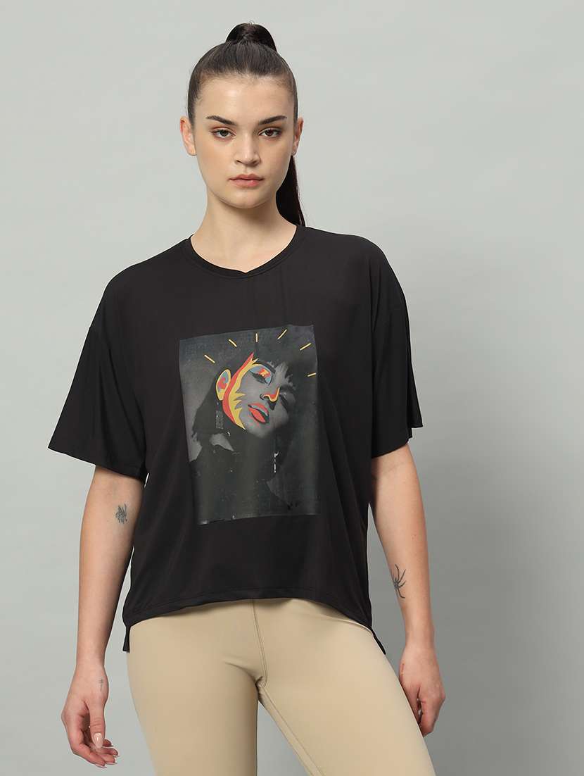 women printed dri-fit sports t-shirt