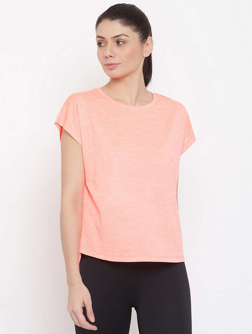 women melange relaxed fit dri-fit t-shirt - 21762858 - Zoom Image - 0