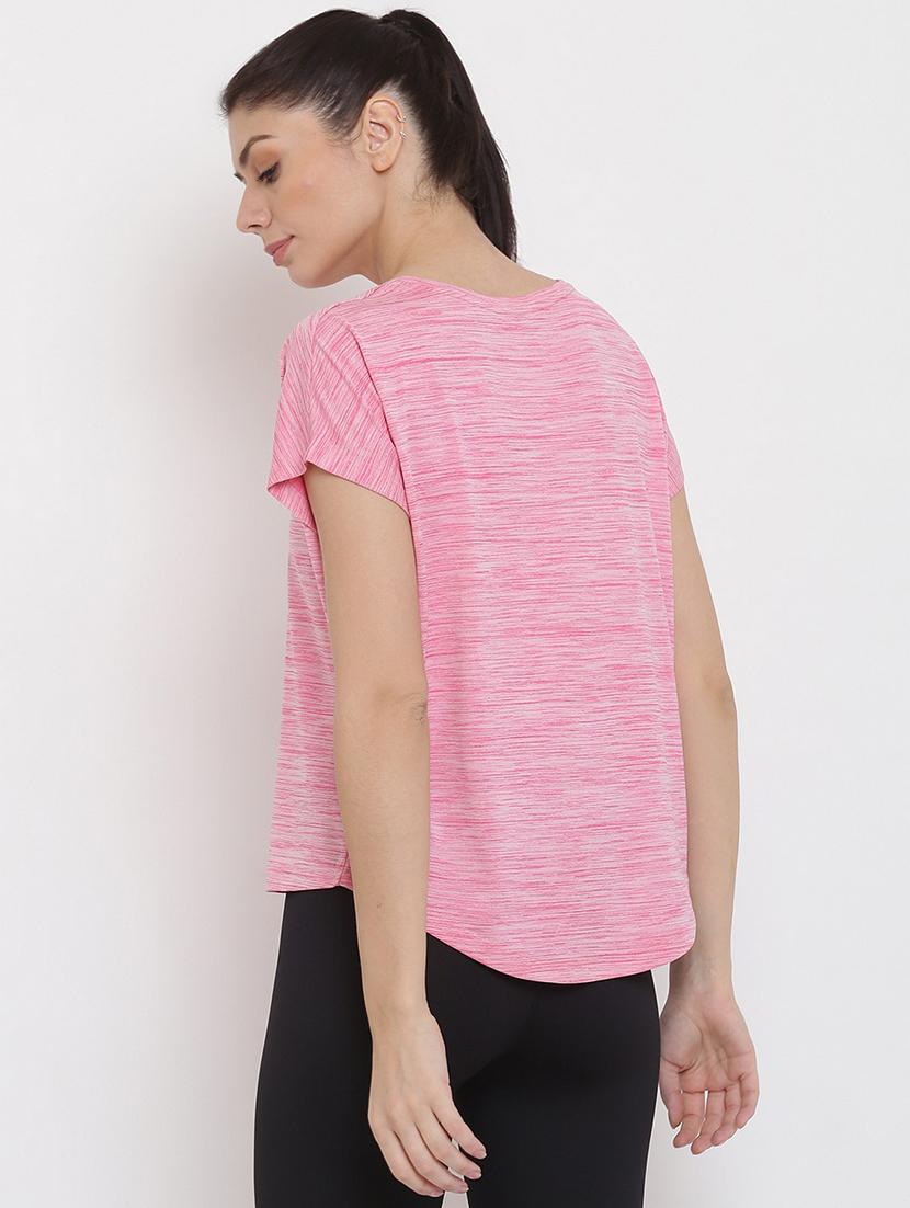 women melange relaxed fit dri-fit t-shirt - 21762859 - Standard Image - 3