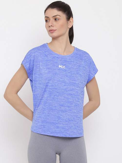 women melange relaxed fit dri-fit t-shirt - 21762860 -  Standard Image - 0