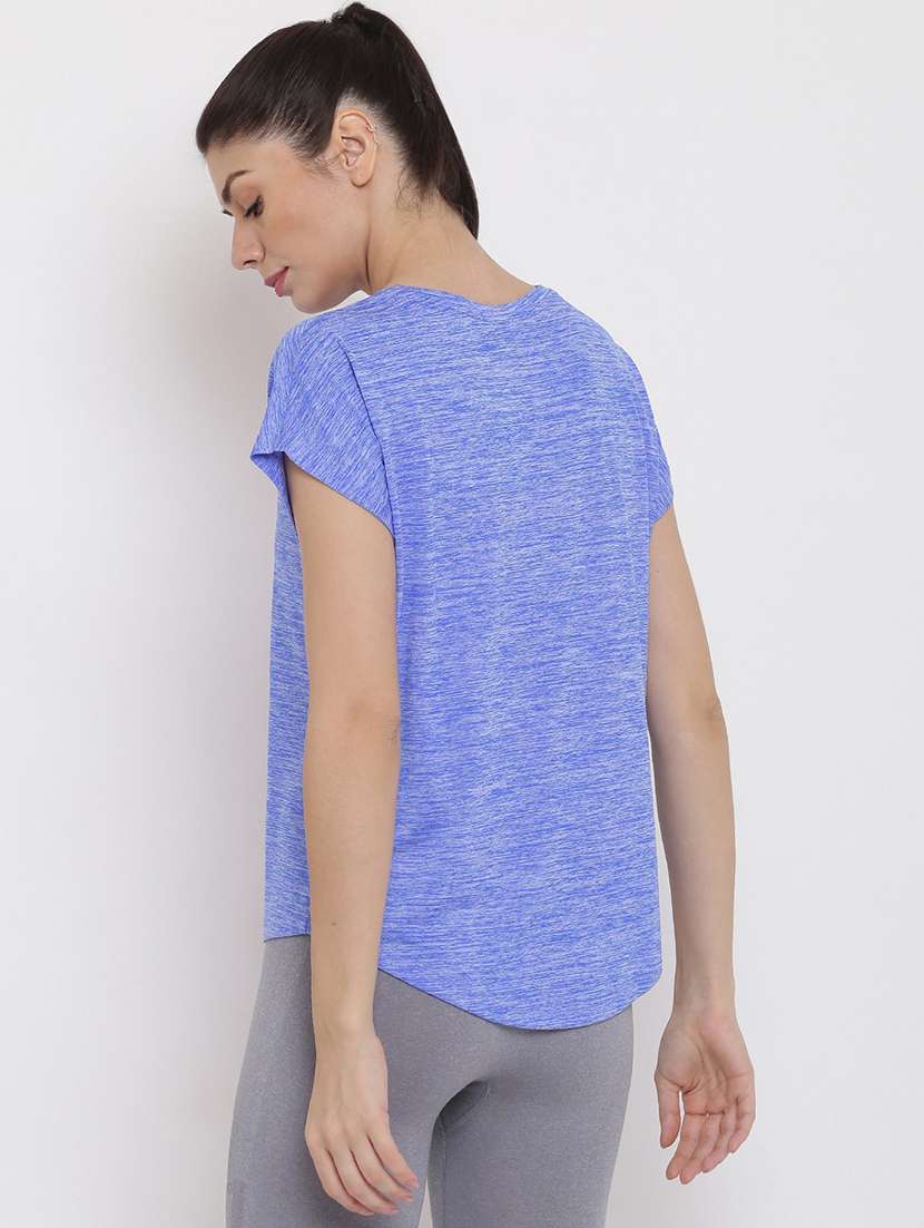 women melange relaxed fit dri-fit t-shirt - 21762860 -  Standard Image - 3