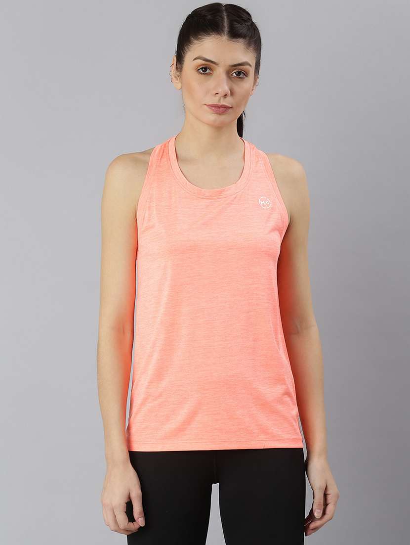 women melange racer back dri-fit t-shirt
