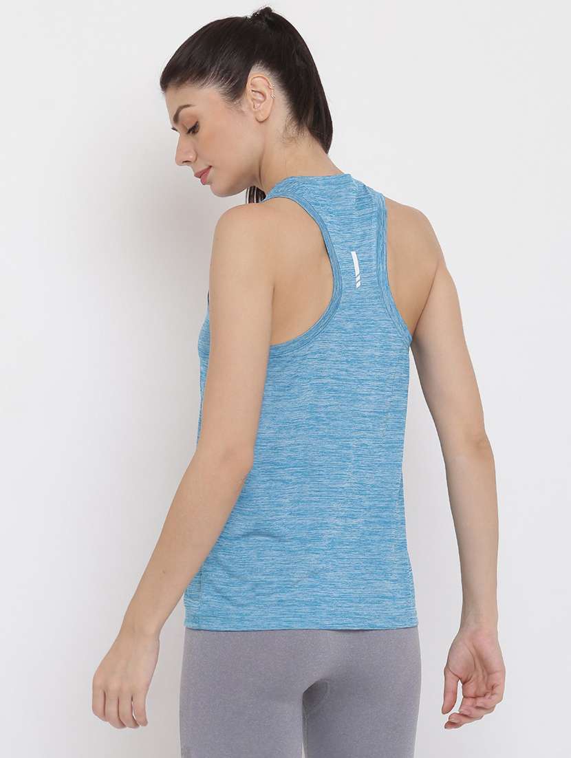 women melange racer back dri-fit t-shirt - 21762867 -  Standard Image - 3