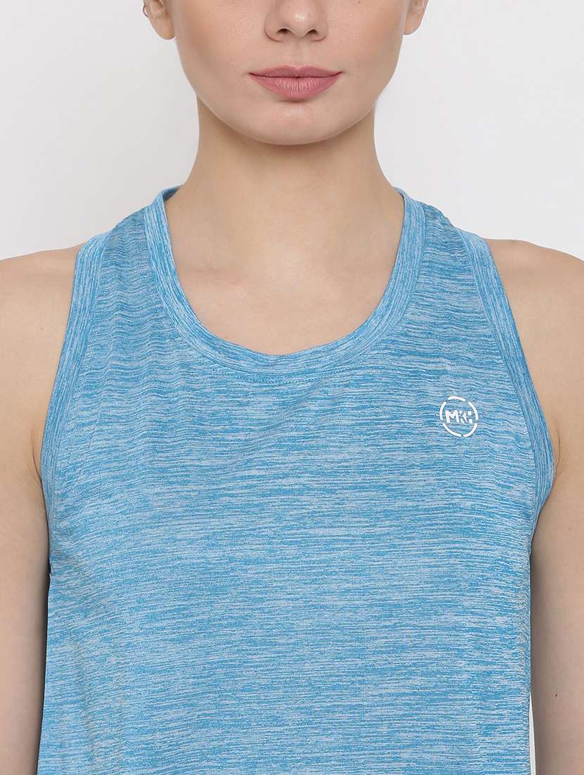 women melange racer back dri-fit t-shirt - 21762867 -  Standard Image - 5