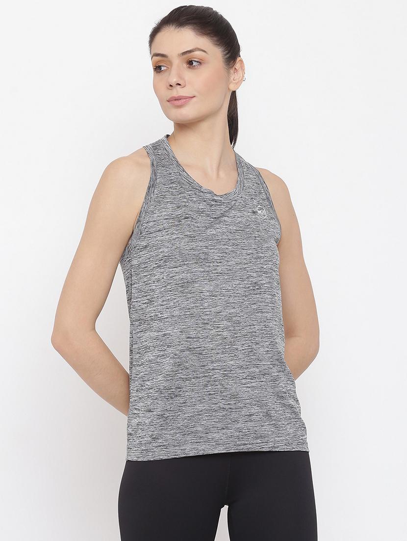 women melange racer back dri-fit t-shirt - 21762869 - Zoom Image - 0