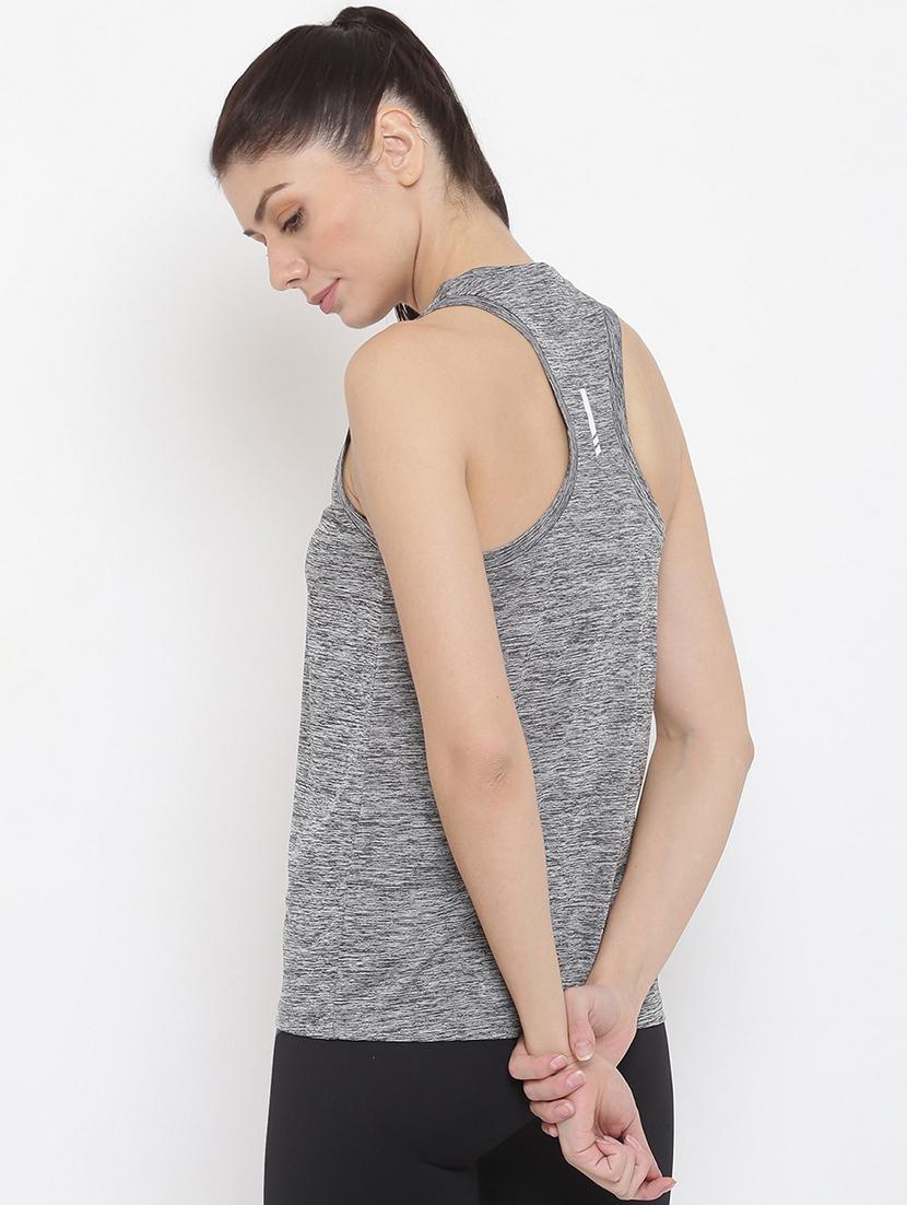 women melange racer back dri-fit t-shirt - 21762869 - Standard Image - 3