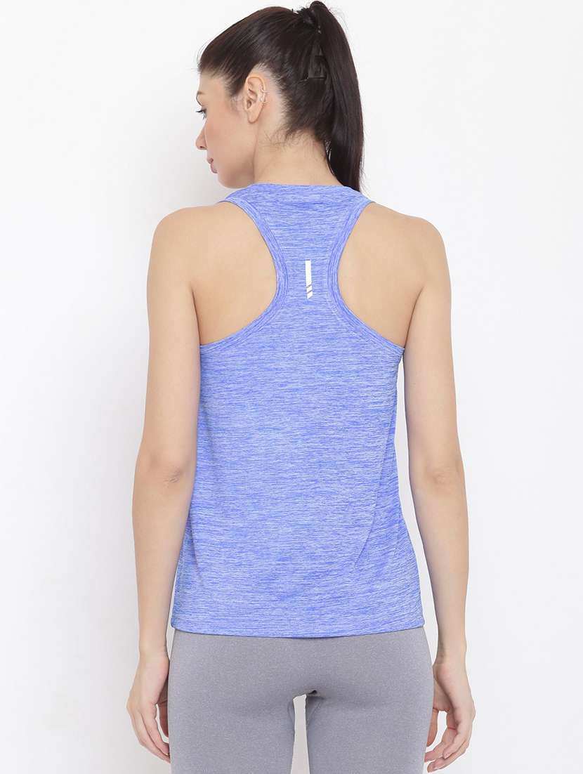 women melange racer back dri-fit t-shirt - 21762870 -  Standard Image - 3
