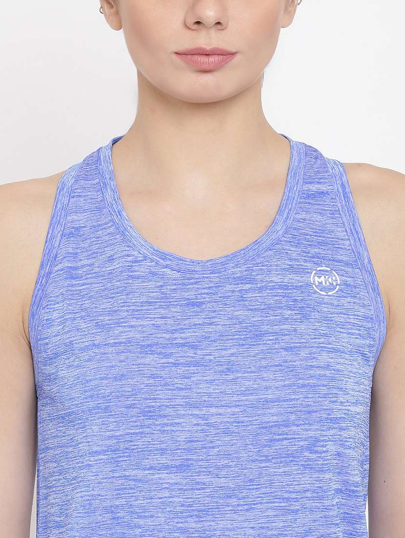 women melange racer back dri-fit t-shirt - 21762870 -  Standard Image - 5