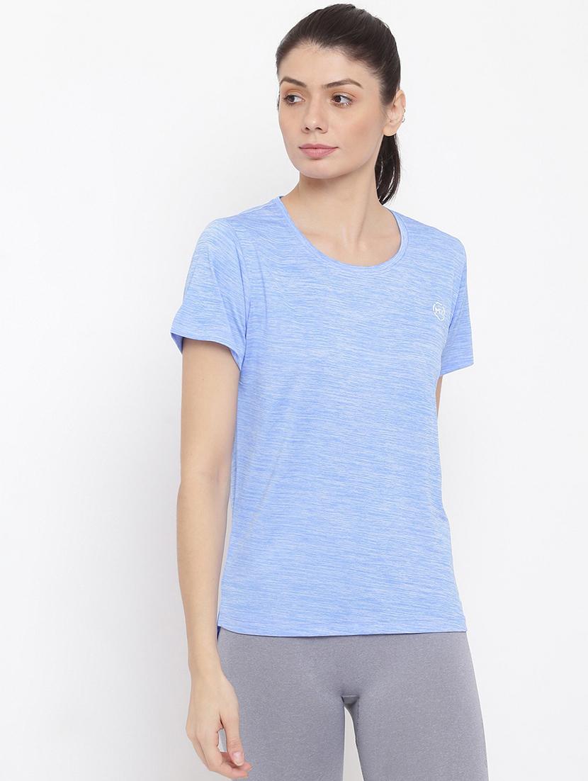 women melange round neck dri-fit t-shirt