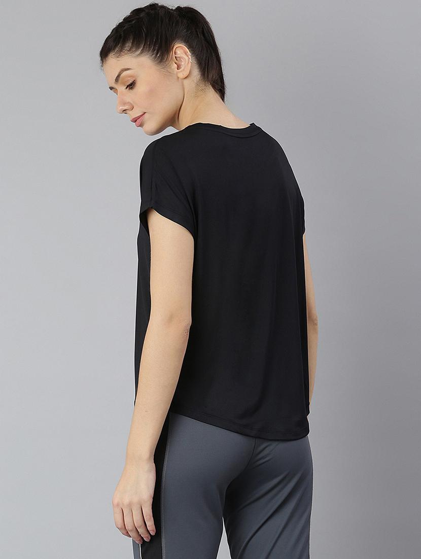 women printed round neck dri-fit sports t-shirt - 21762885 - Standard Image - 3