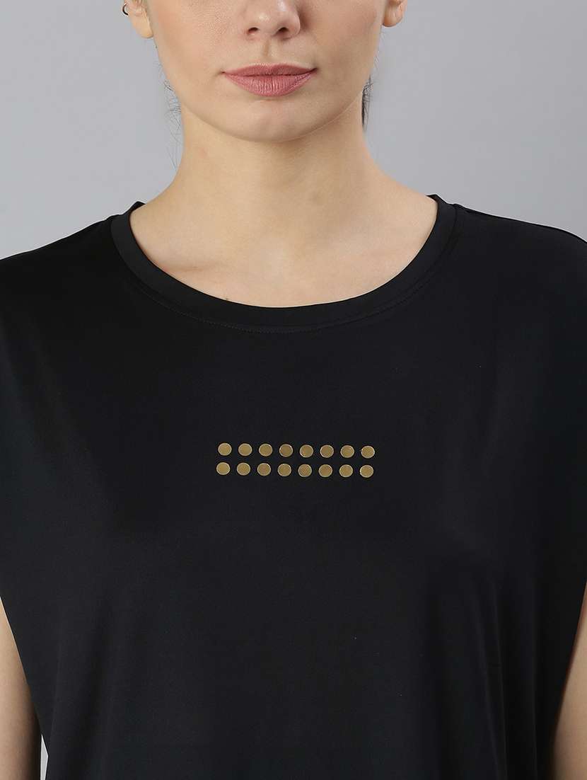 women printed round neck dri-fit sports t-shirt - 21762886 -  Standard Image - 5